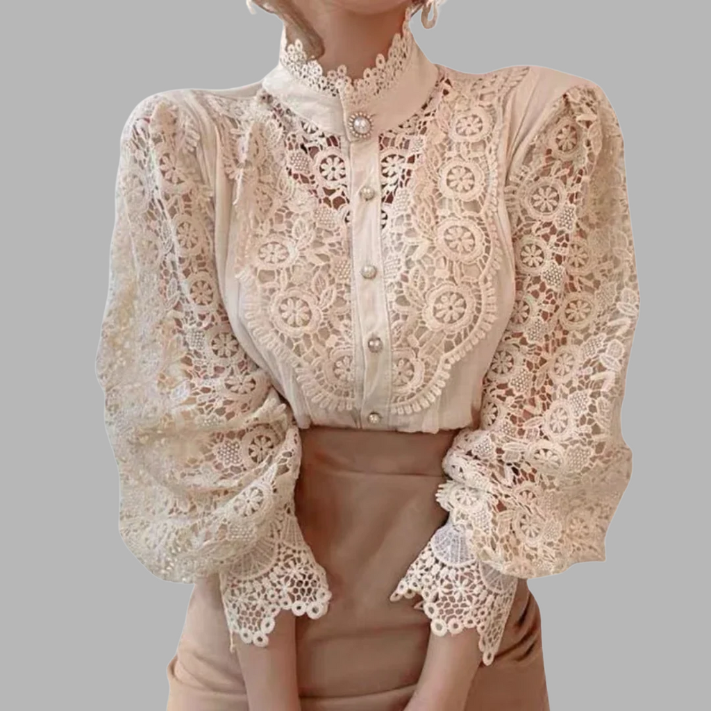 VUI Paris | Chemise à manches longues avec dentelle et détails Tove