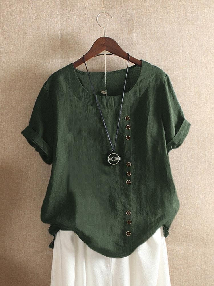 VUI Paris | Blouse Aérée avec Patte de Boutonnage Bianca