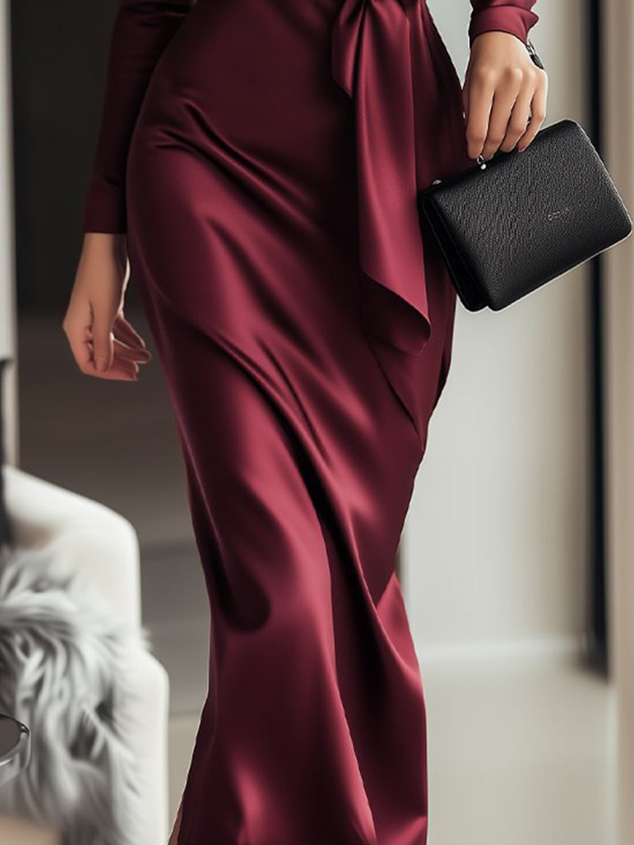 VUI Paris | ROBE PORTEFEUILLE SATINÉE