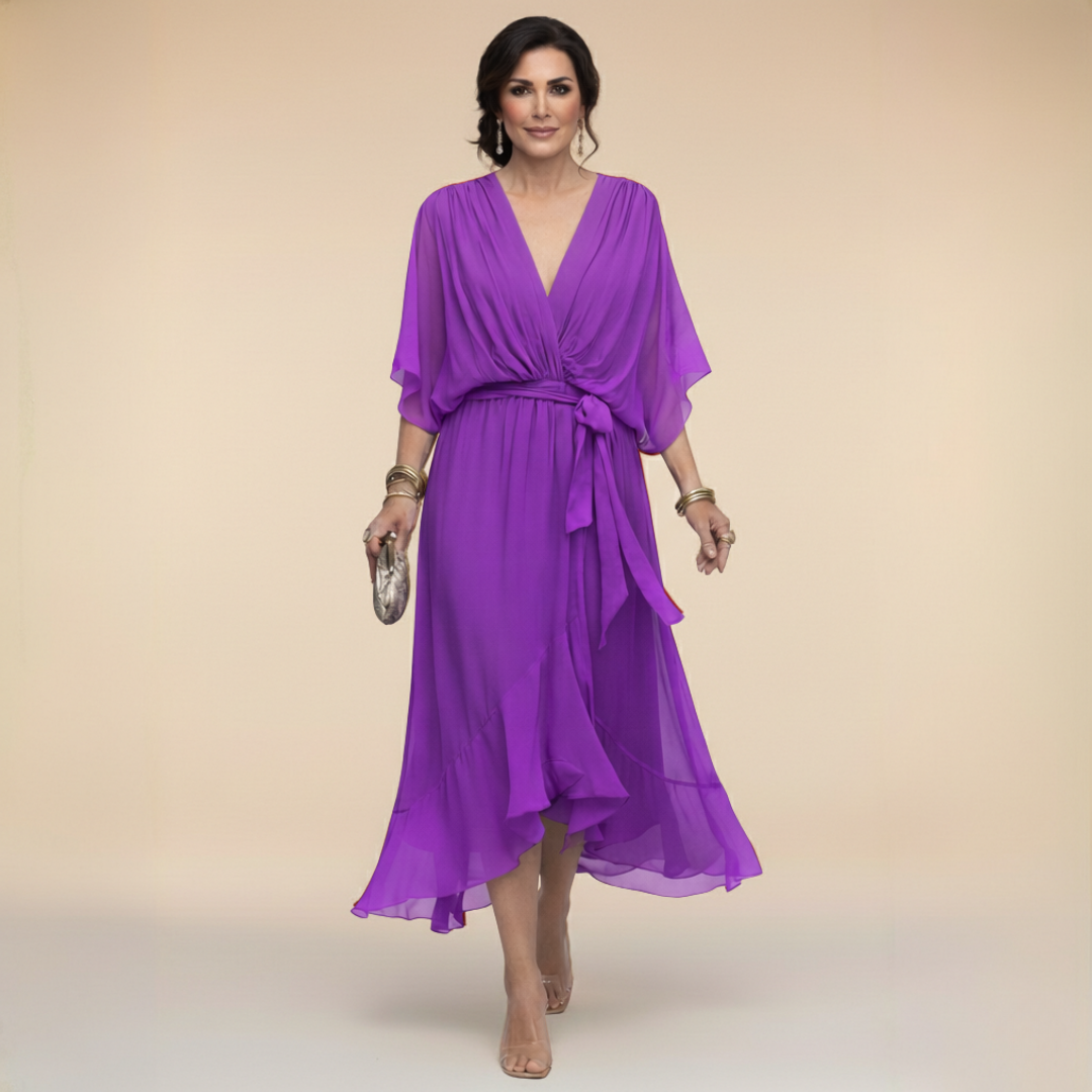 VUI Paris | Robe en chiffon à décolleté V