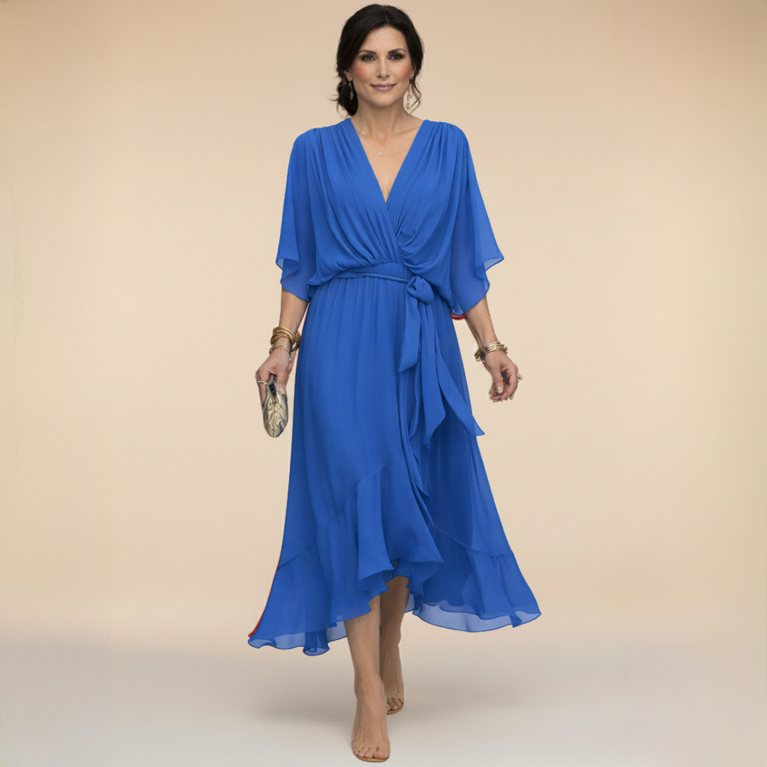VUI Paris | Robe en chiffon à décolleté V