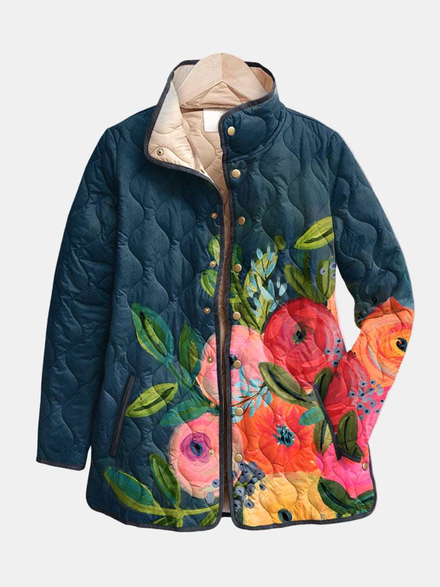VUI Paris | Veste Matelassée Fleurs Peintes Camille