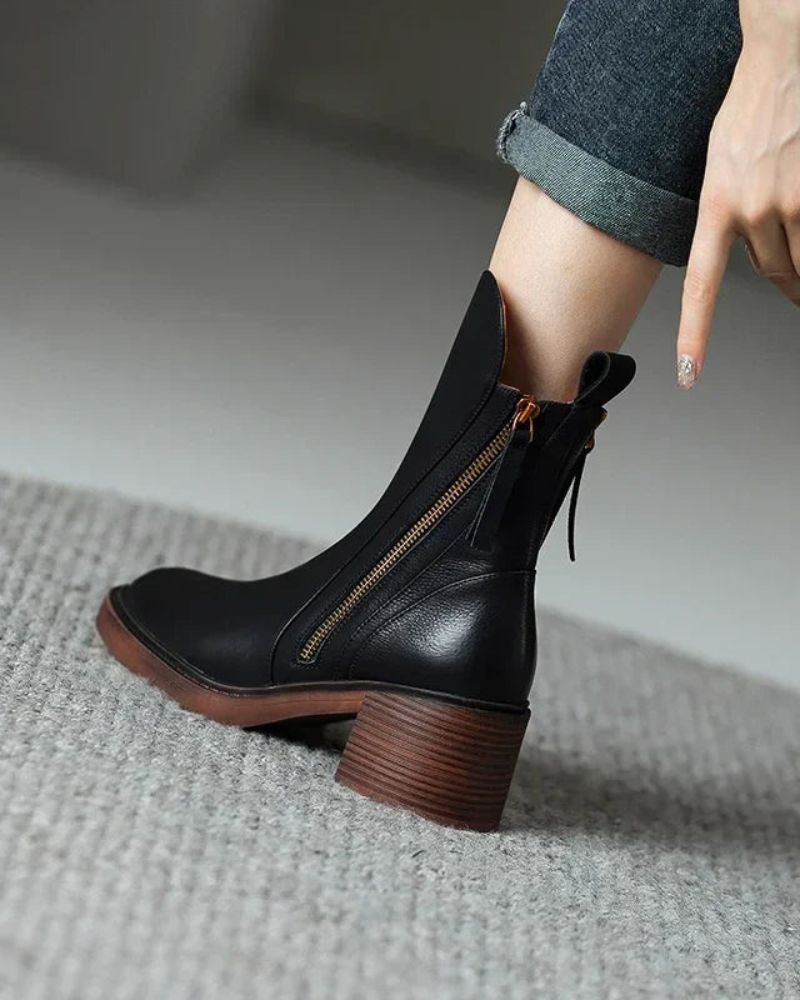 VUI Paris | Bottines Zippées Talon Confort Isabelle