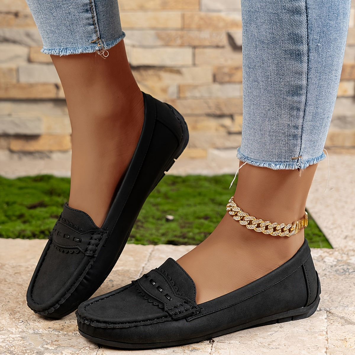 VUI Paris | Mocassins Effet Daim Festonnés Marie