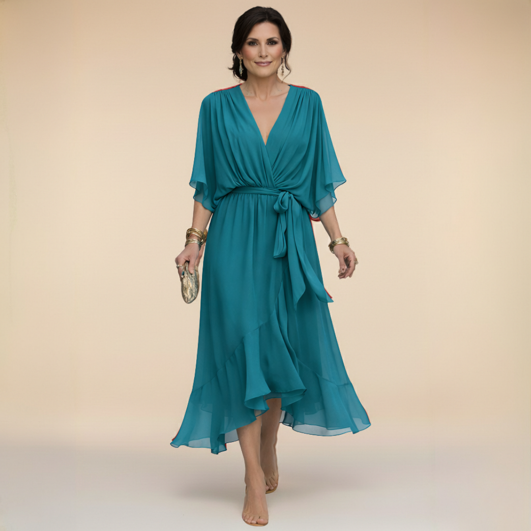 VUI Paris | Robe en chiffon à décolleté V