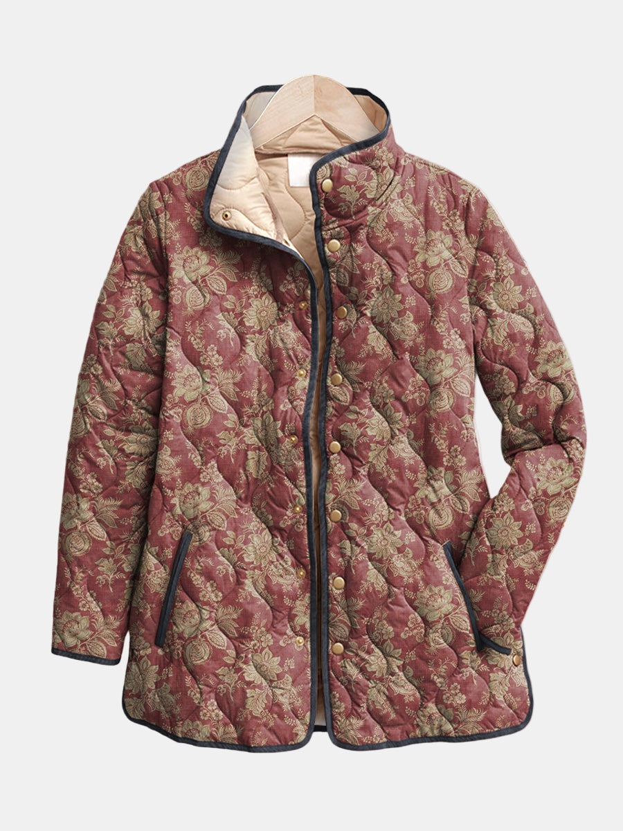 VUI Paris | Veste Matelassée Damas Prune Sophie