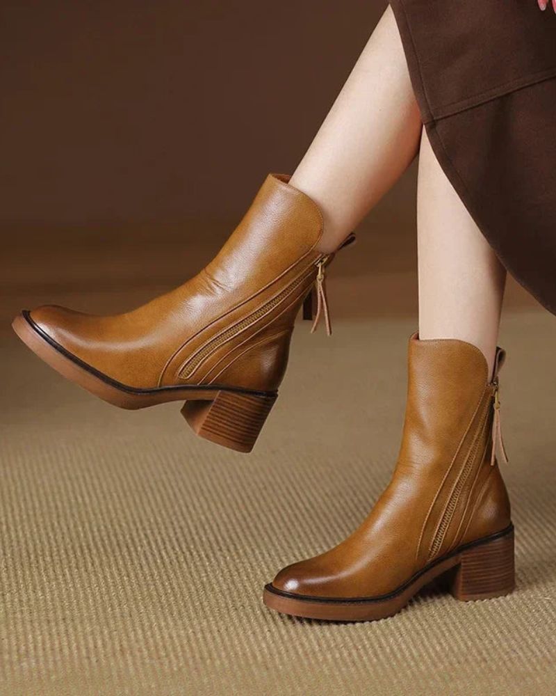 VUI Paris | Bottines Zippées Talon Confort Isabelle