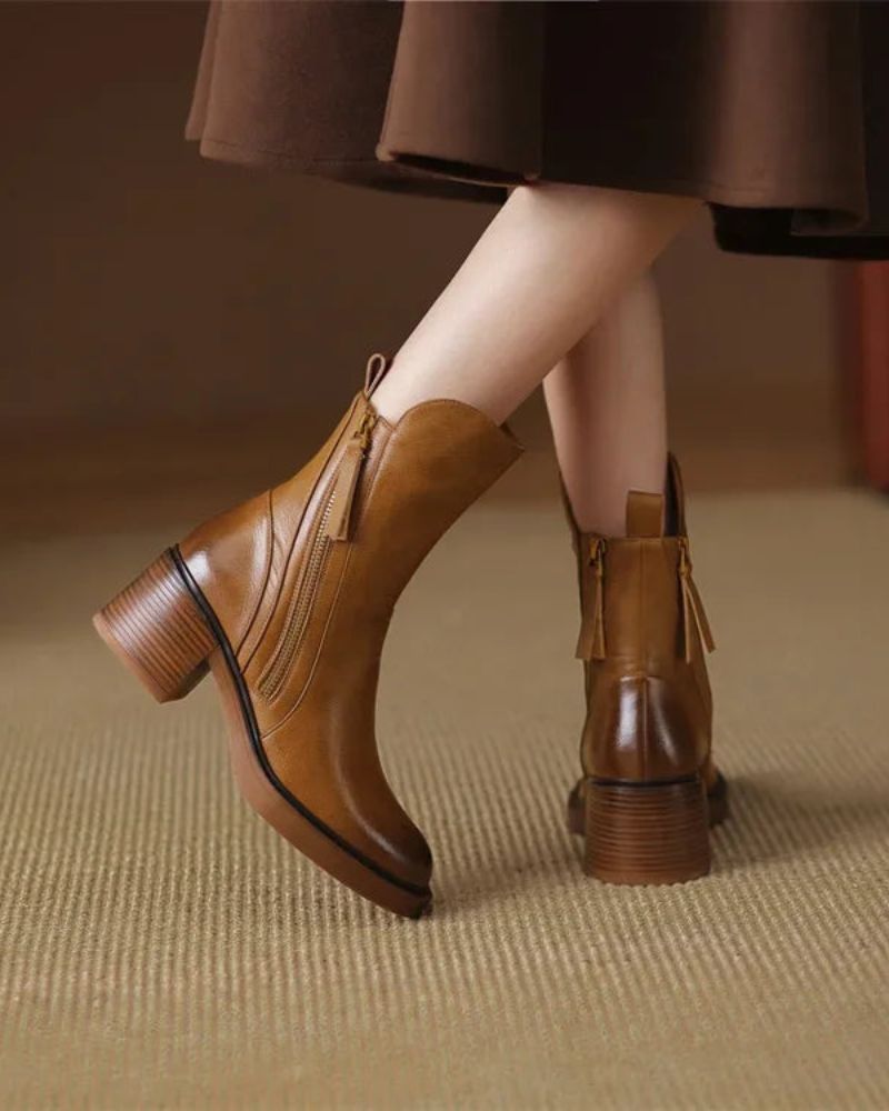 VUI Paris | Bottines Zippées Talon Confort Isabelle