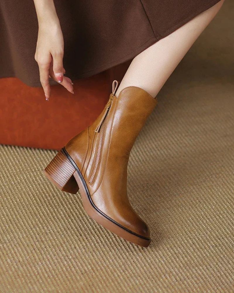 VUI Paris | Bottines Zippées Talon Confort Isabelle