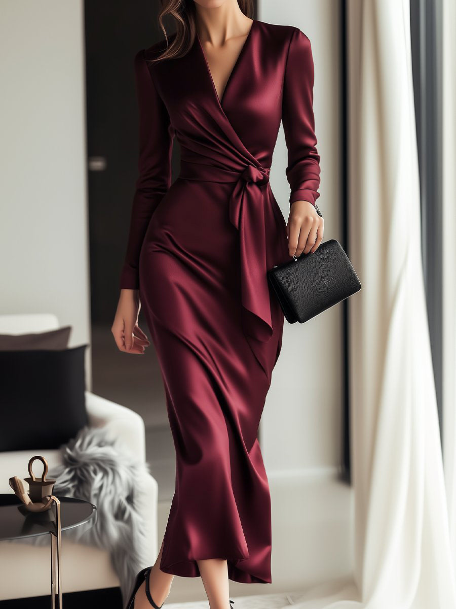 VUI Paris | ROBE PORTEFEUILLE SATINÉE