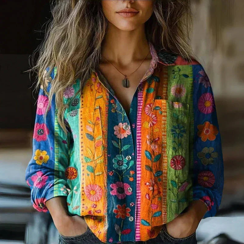 VUI Paris | Blouse à Imprimé Floral Rétro Nanna