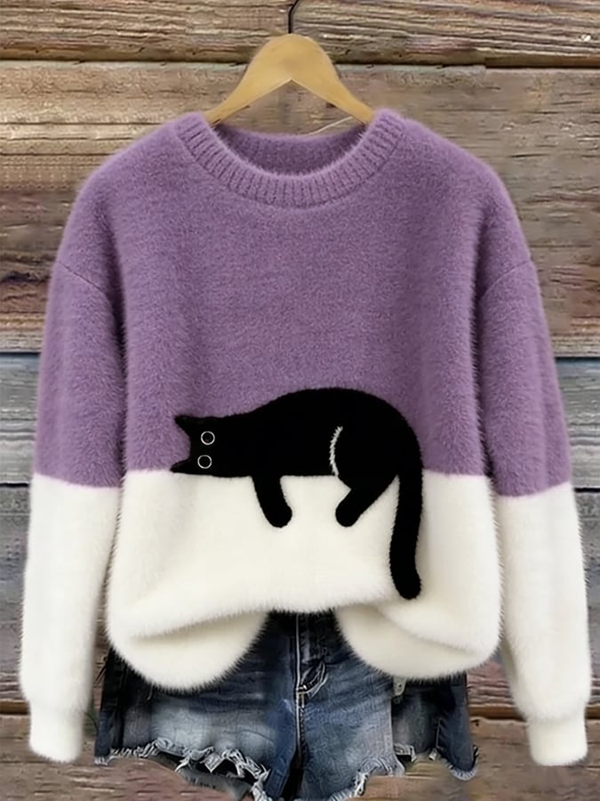 VUI Paris | Pull Douillet Chat Endormi Charlotte