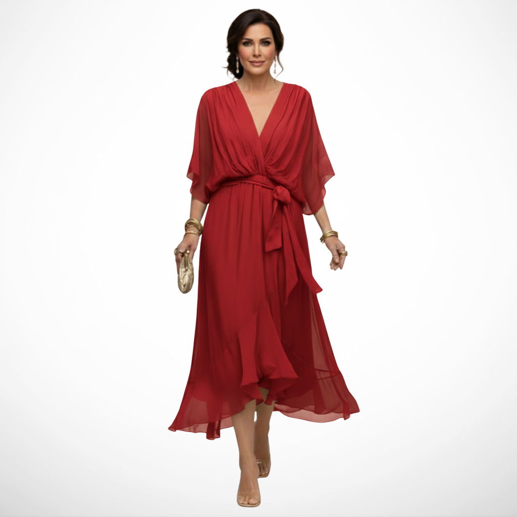 VUI Paris | Robe en chiffon à décolleté V