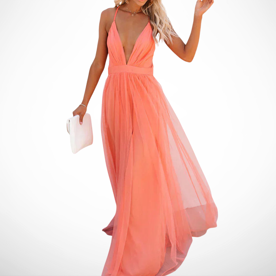 VUI Paris | Robe Maxi Lumière Corail