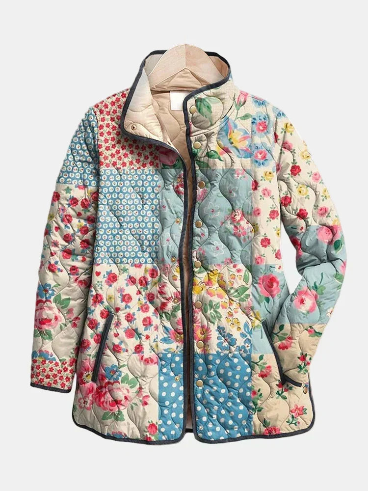VUI Paris | Veste Matelassée Patchwork Fleuri Chloé