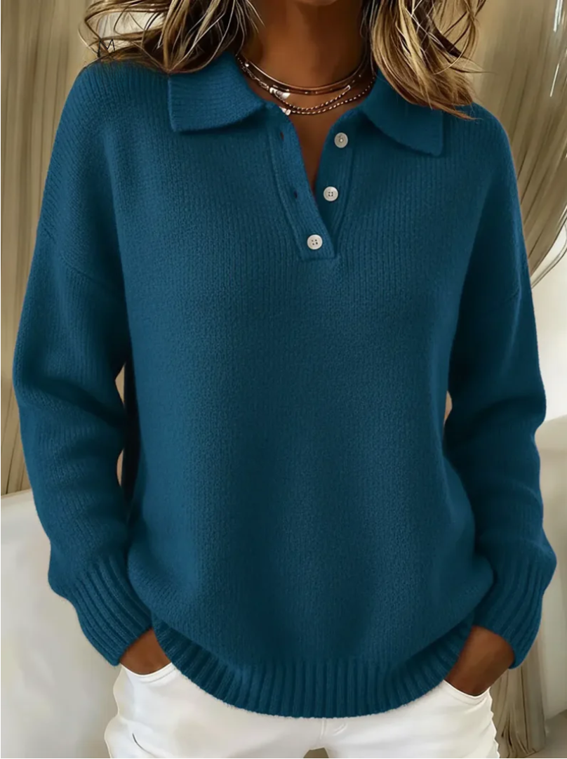 VUI Paris | Pull Col Polo Maille Douce Amélie