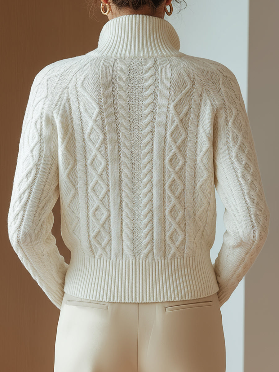 VUI Paris | PULL COL MONTANT EN MAILLE DOUCE IMPRIMÉE