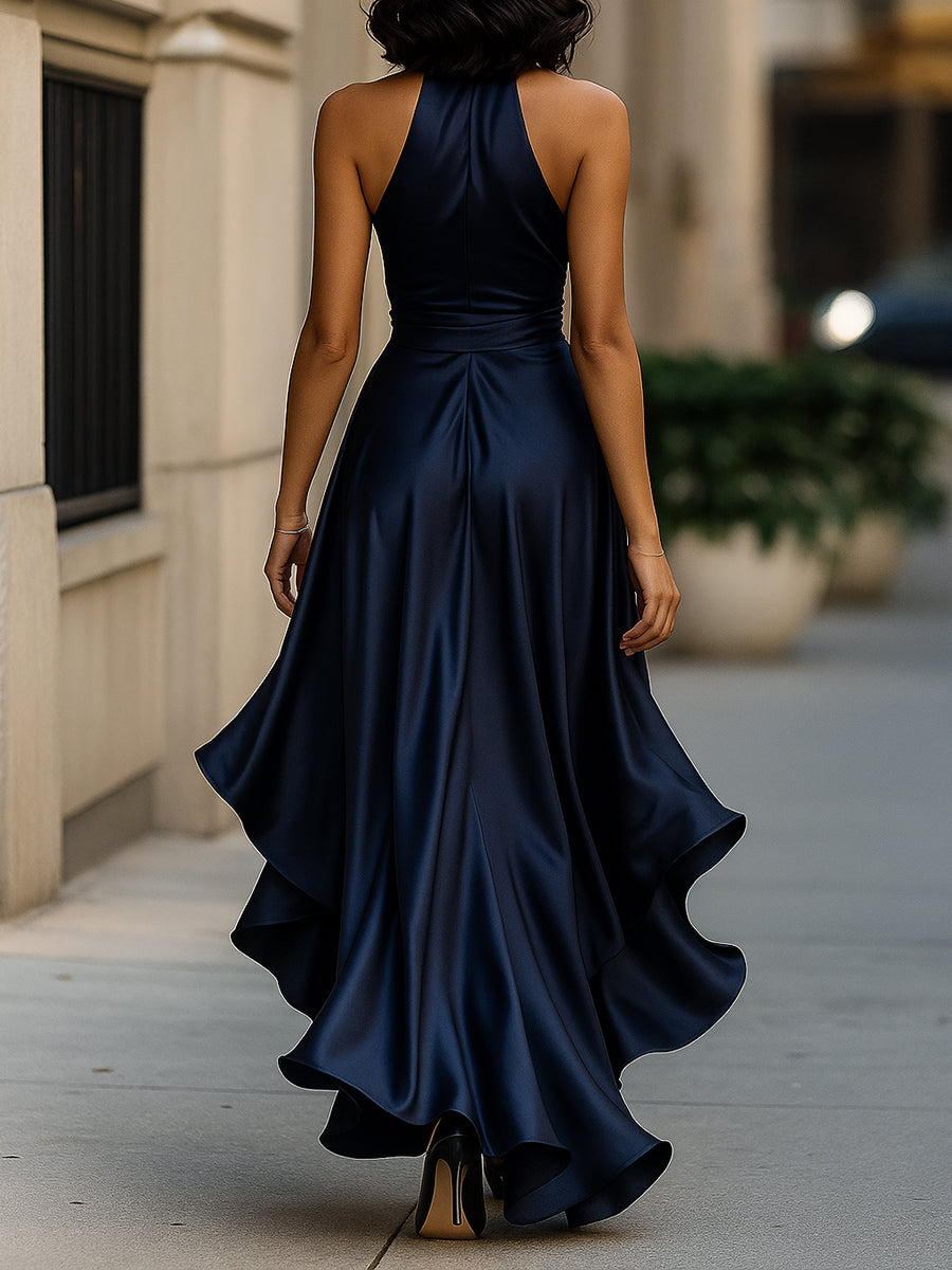 VUI Paris | Robe en Satin Drapée à la Taille