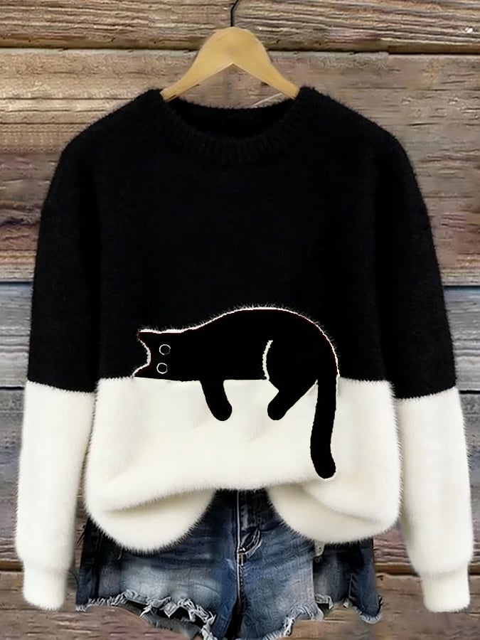 VUI Paris | Pull Douillet Chat Endormi Charlotte