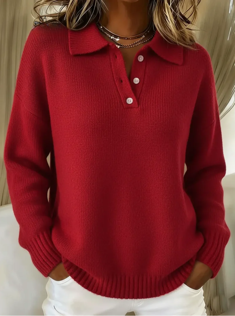 VUI Paris | Pull Col Polo Maille Douce Amélie