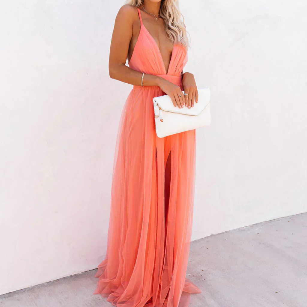 VUI Paris | Robe Maxi Lumière Corail