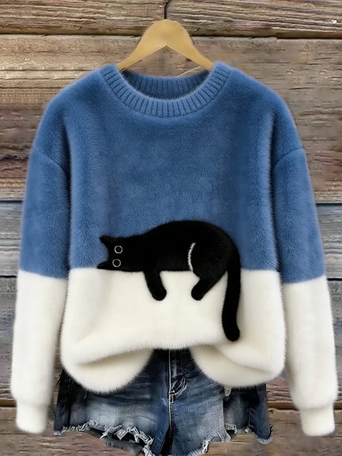 VUI Paris | Pull Douillet Chat Endormi Charlotte