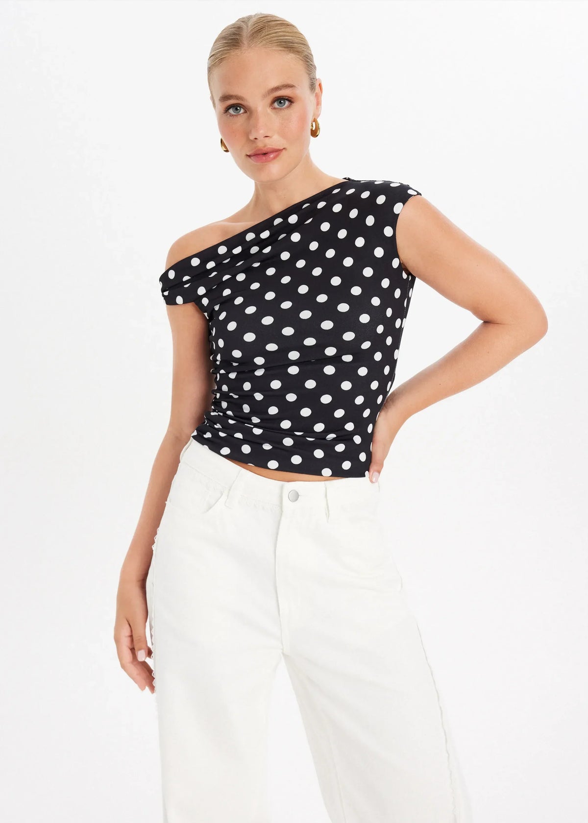 VUI Paris | TOP ASYMÉTRIQUE À POIS