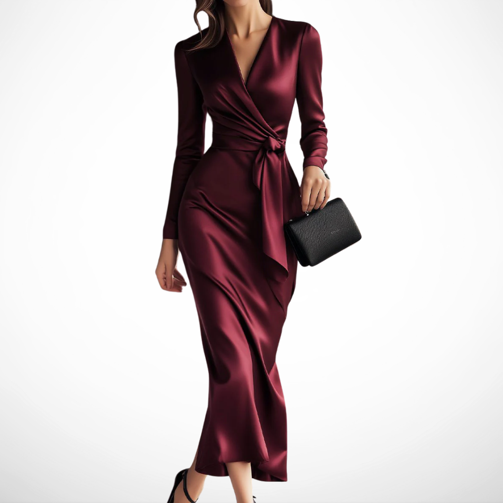 VUI Paris | ROBE PORTEFEUILLE SATINÉE