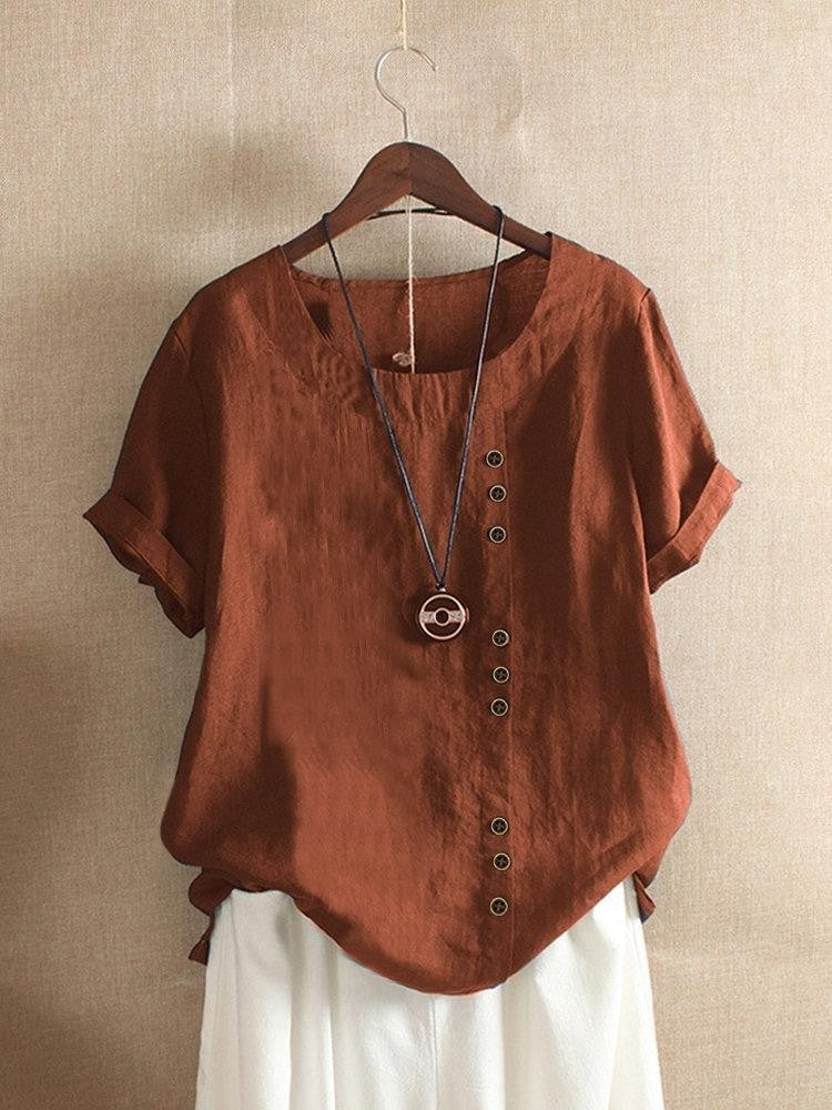 VUI Paris | Blouse Aérée avec Patte de Boutonnage Bianca
