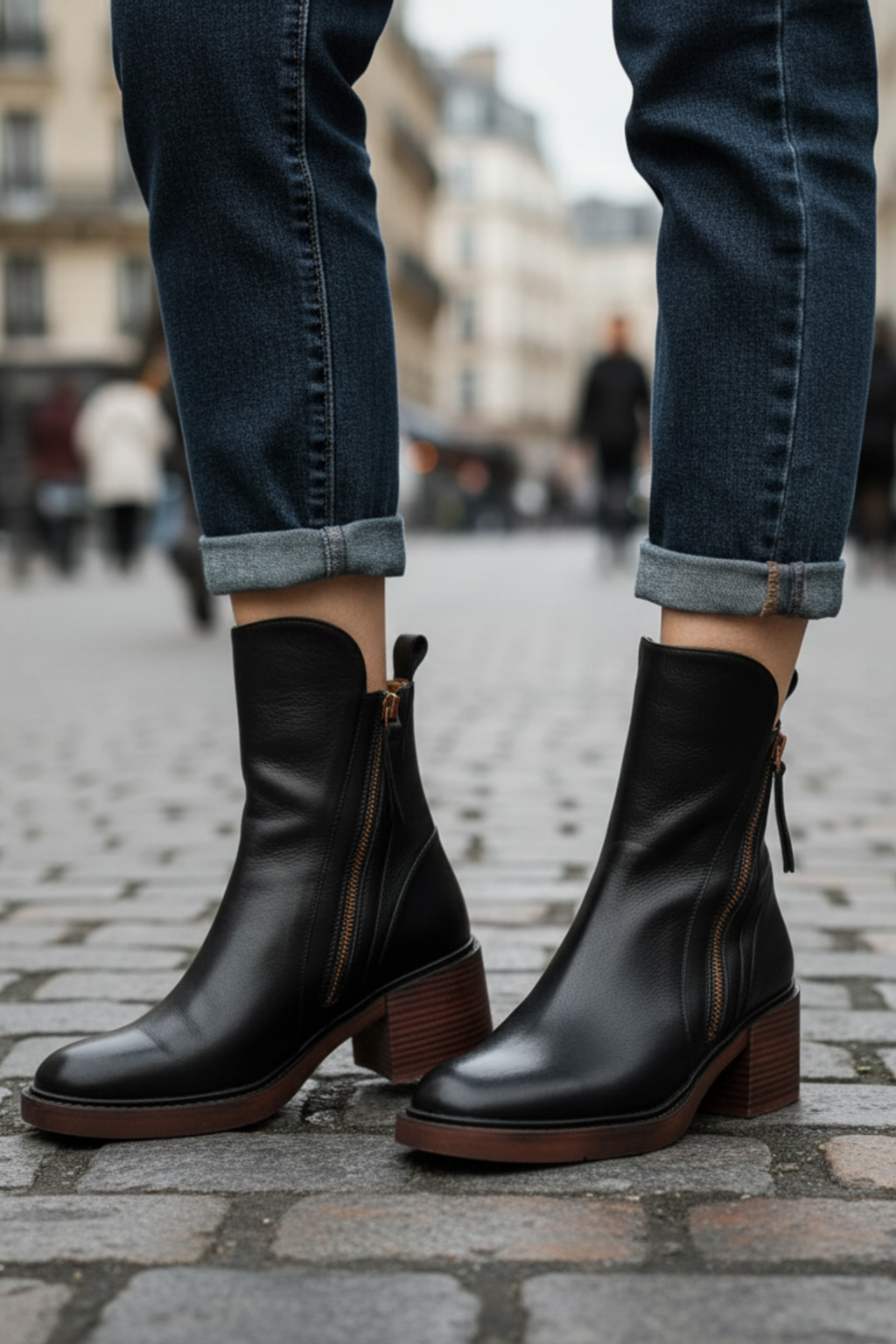VUI Paris | Bottines Zippées Talon Confort Isabelle