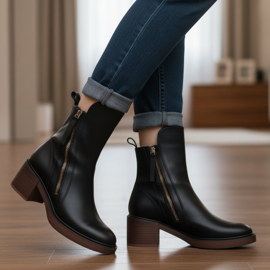 VUI Paris | Bottines Zippées Talon Confort Isabelle