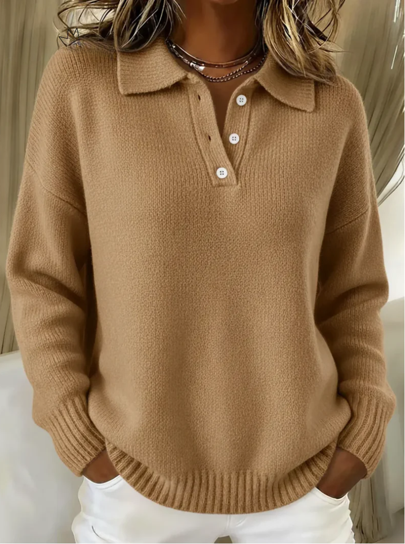VUI Paris | Pull Col Polo Maille Douce Amélie