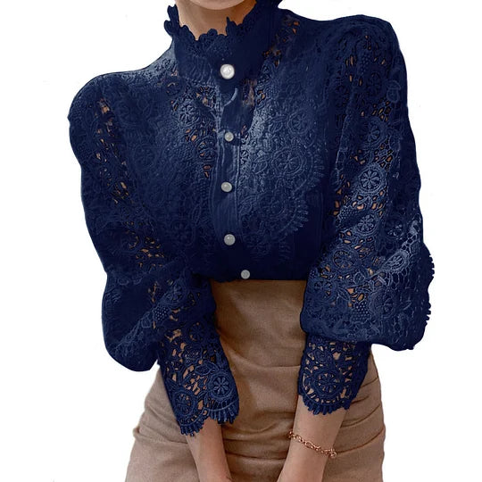 VUI Paris | Chemise à manches longues avec dentelle et détails Tove