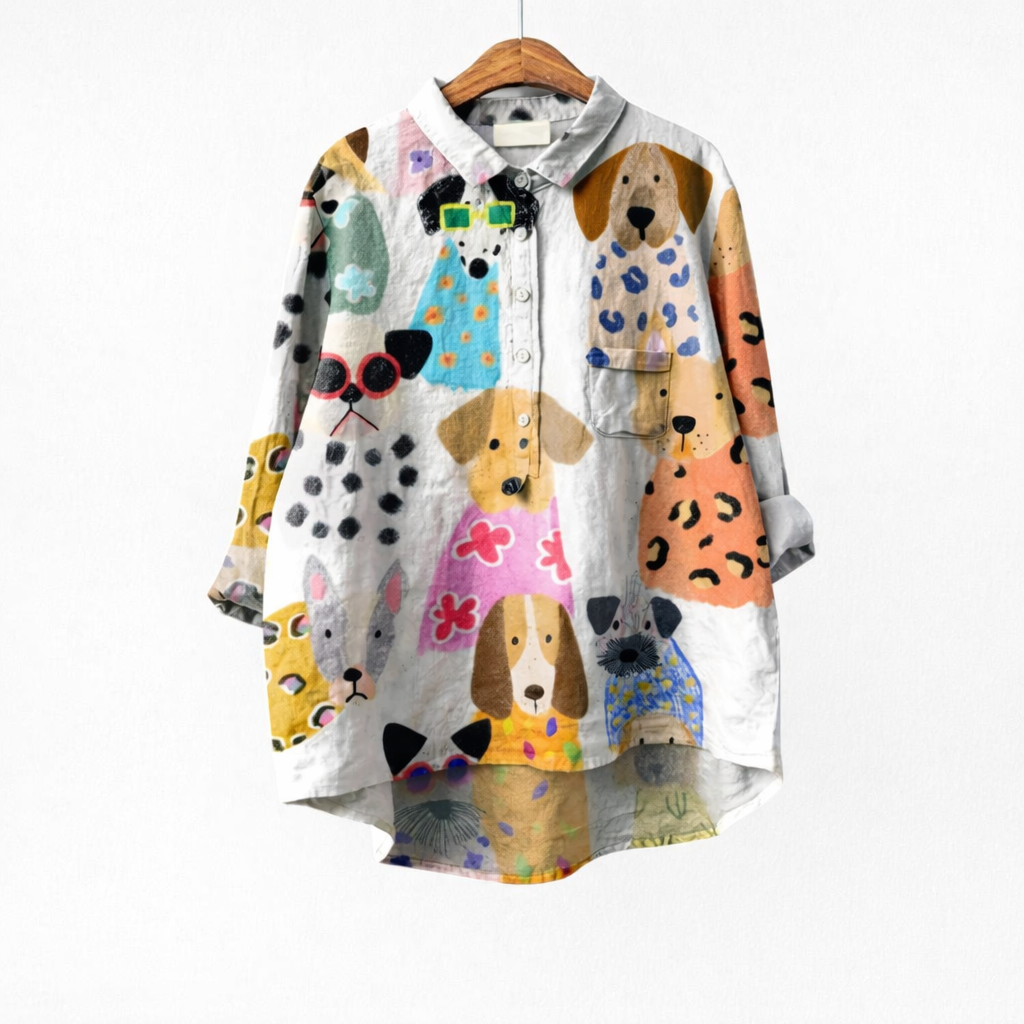 VUI Paris | Blouse Élégante à Motif Canin (1+1 GRATUIT)