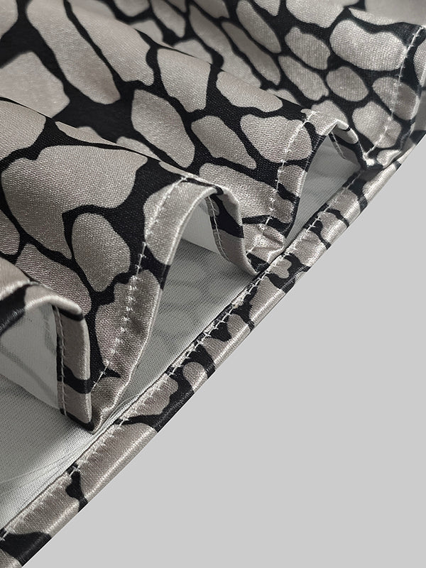 VUI Paris | CHEMISIER EFFET SATIN À MOTIF ARTISTIQUE