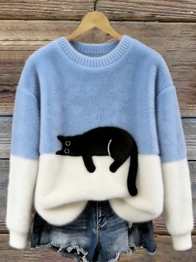 VUI Paris | Pull Douillet Chat Endormi Charlotte