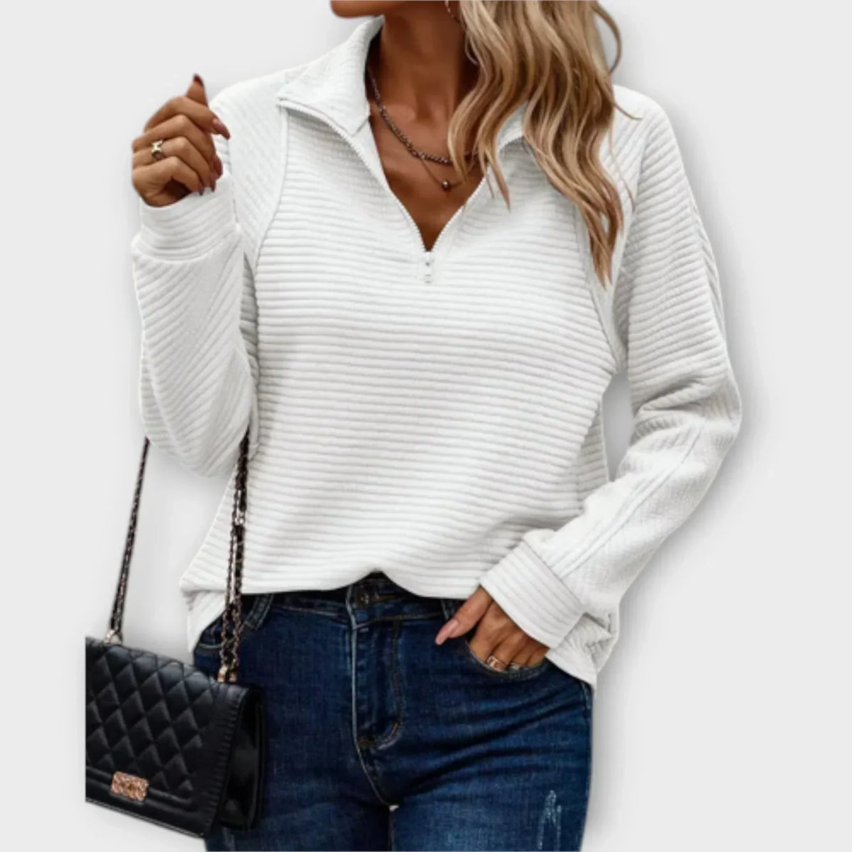 VUI Paris | PULL CHIC DÉCONTRACTÉ À COL ZIPPÉ