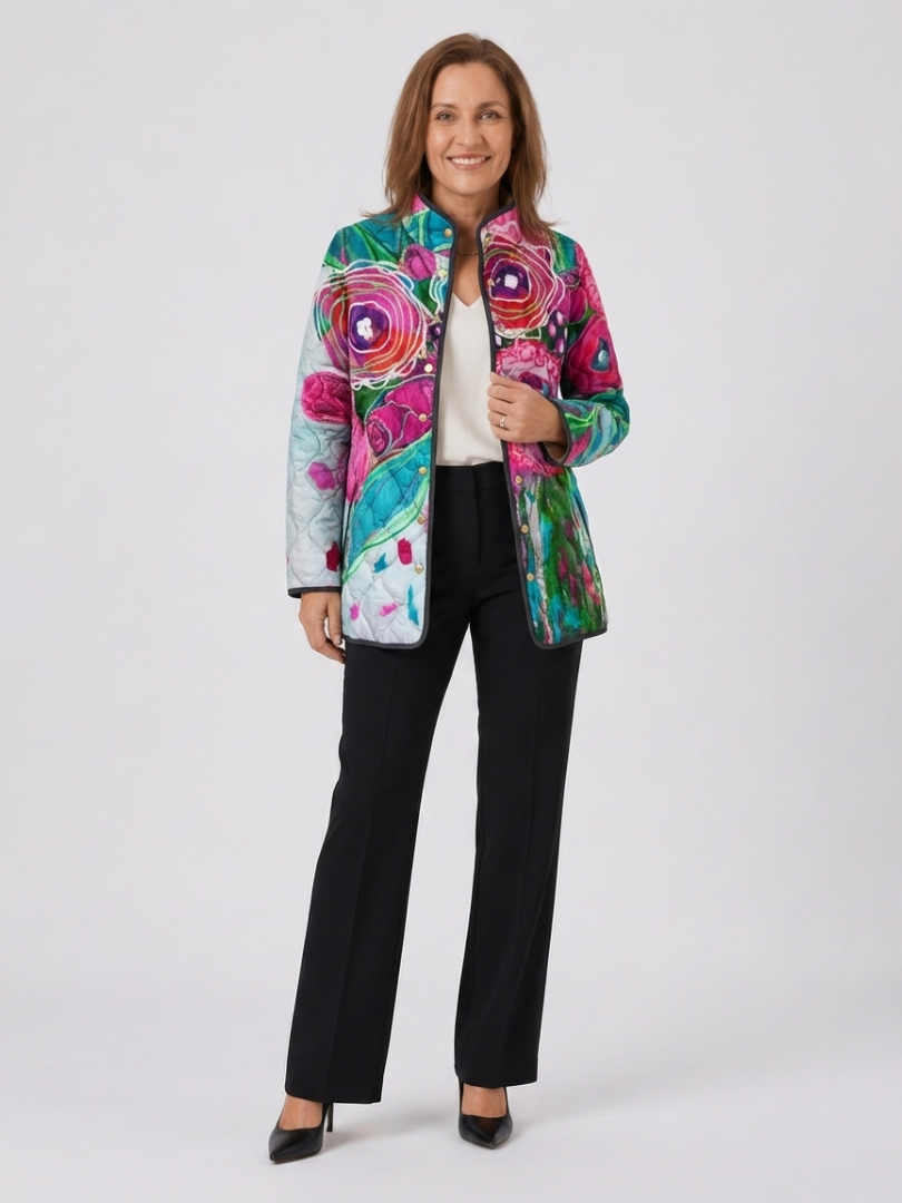 VUI Paris | Veste Matelassée Aquarelle Florale Lucie