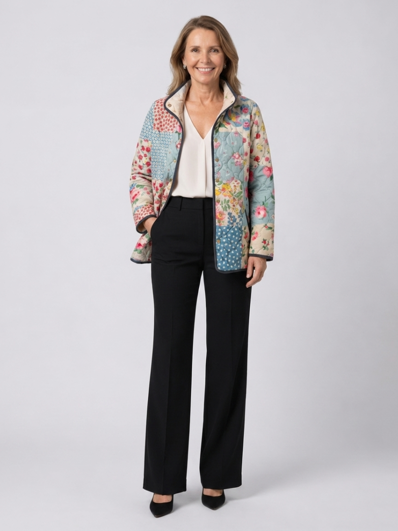 VUI Paris | Veste Matelassée Patchwork Fleuri Chloé