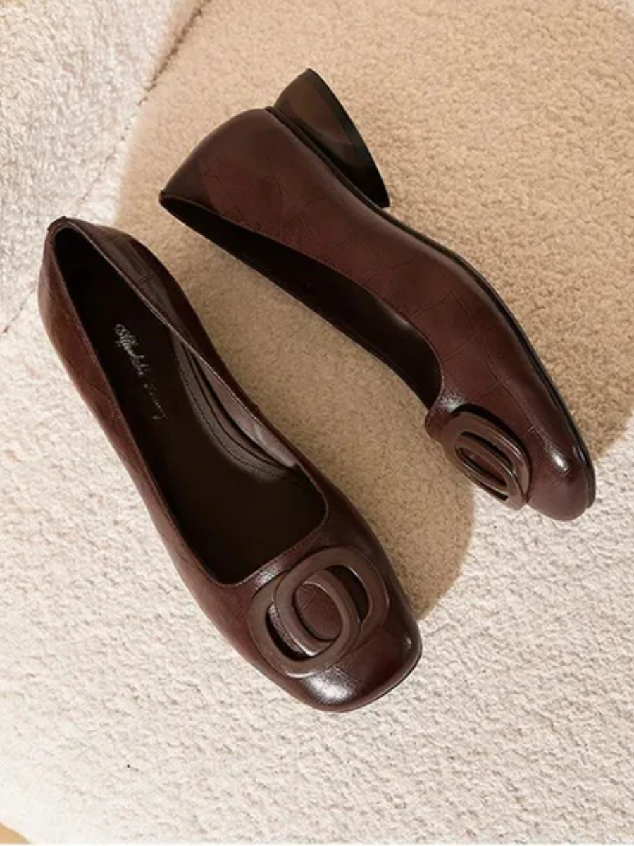 VUI Paris | Ballerines en Cuir Bout Carré Margot