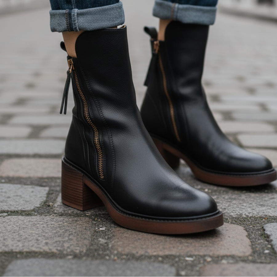 VUI Paris | Bottines Zippées Talon Confort Isabelle