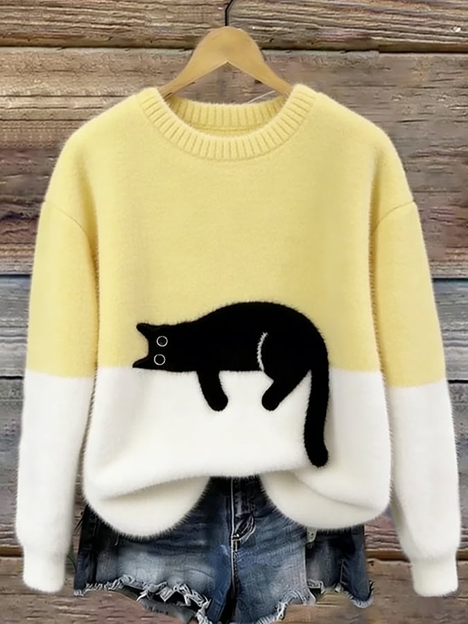 VUI Paris | Pull Douillet Chat Endormi Charlotte