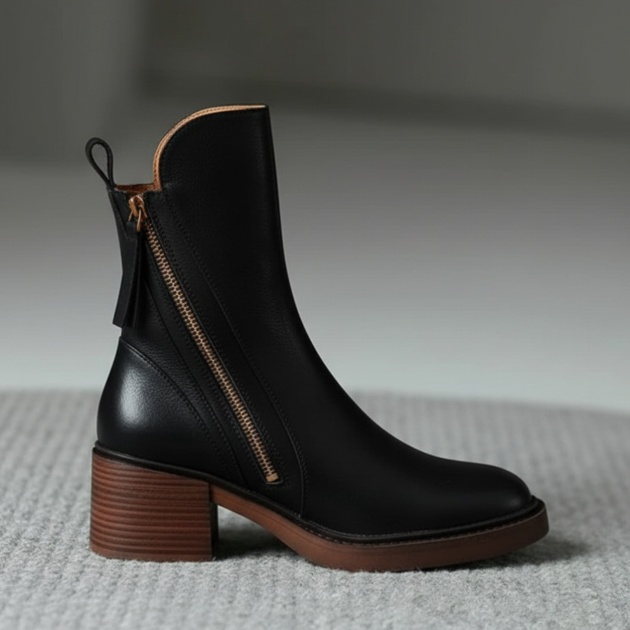 VUI Paris | Bottines Zippées Talon Confort Isabelle