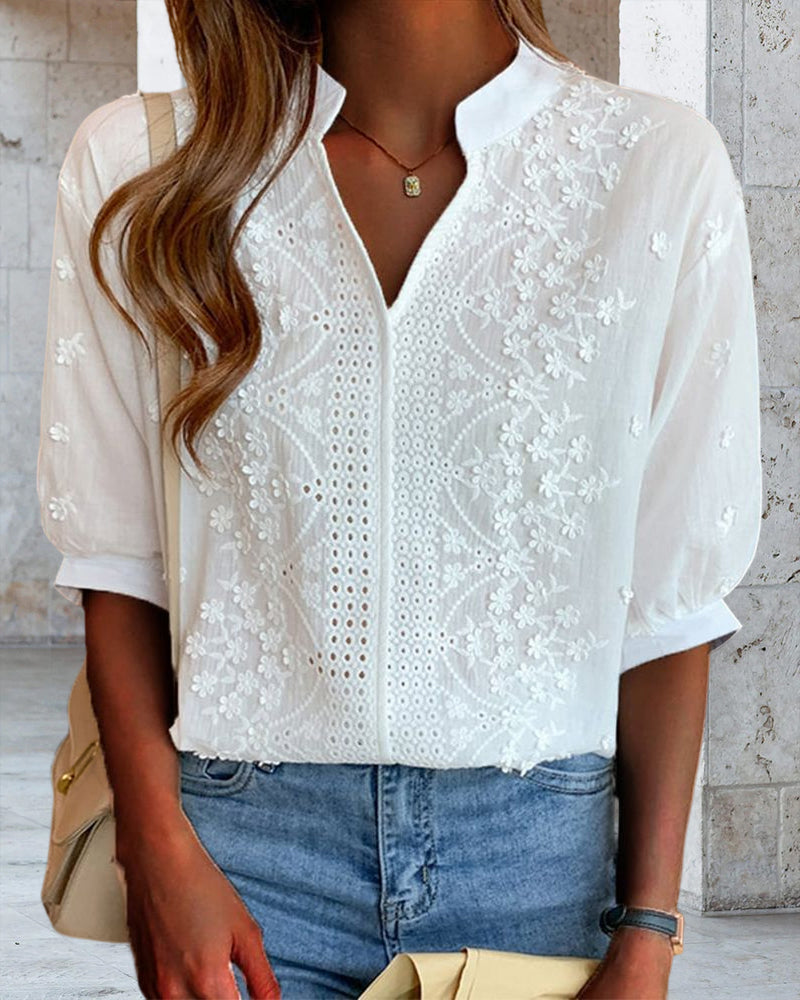 VUI Paris | Blouse Blanche Élégante avec Manches Bouffantes Ella