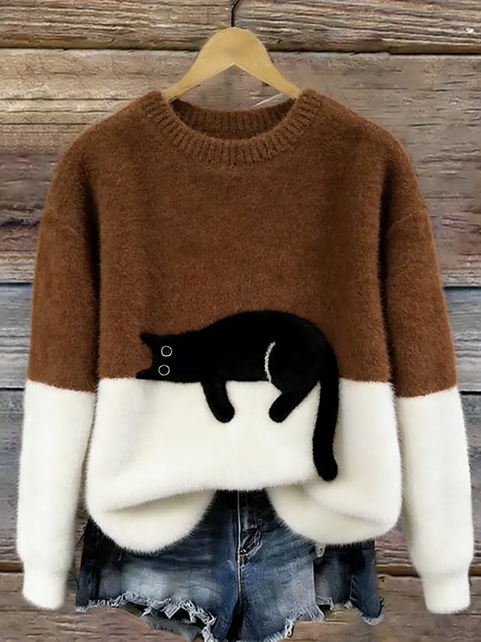 VUI Paris | Pull Douillet Chat Endormi Charlotte