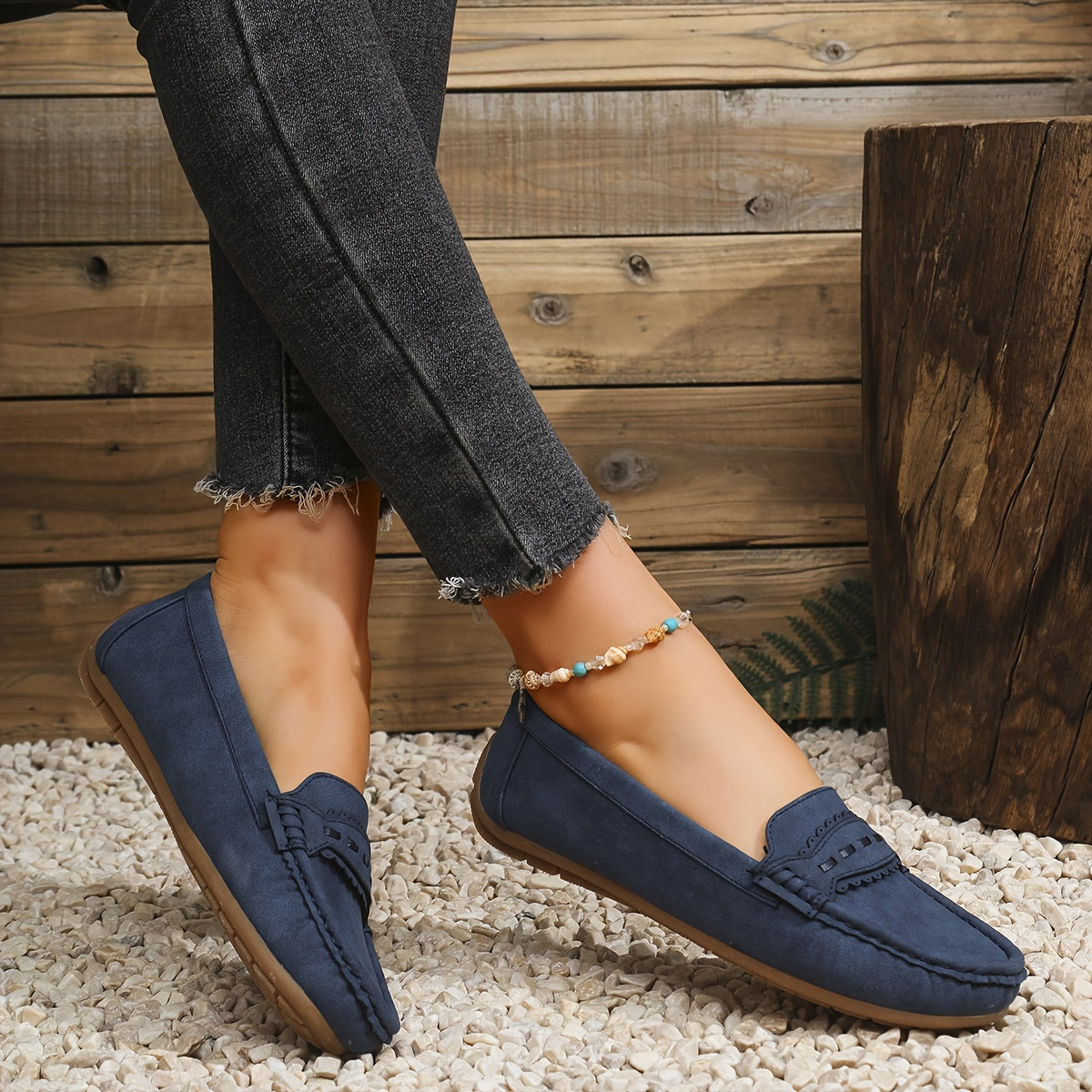 VUI Paris | Mocassins Effet Daim Festonnés Marie