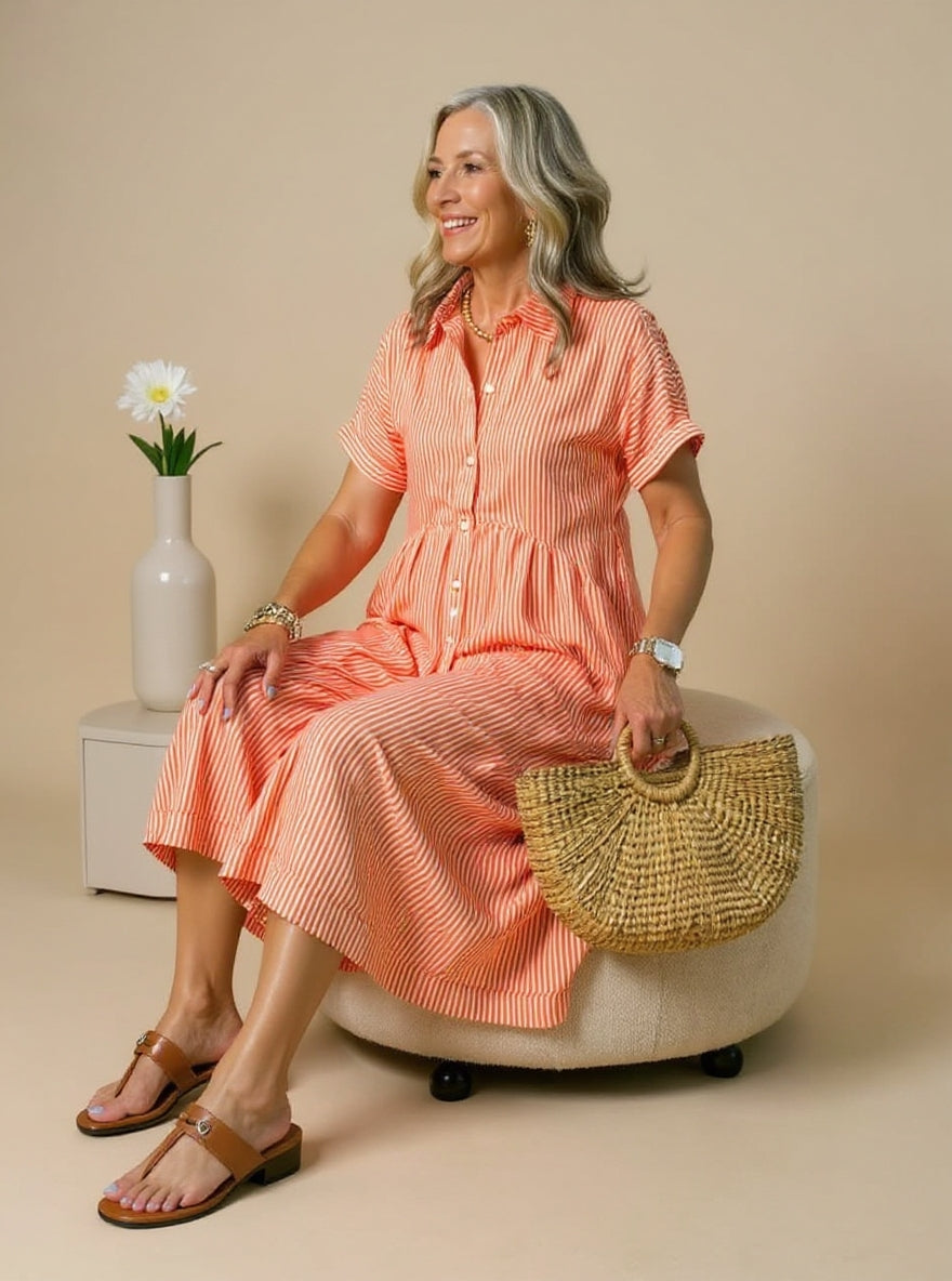 VUI Paris | Robe Rayée Élégante Claire