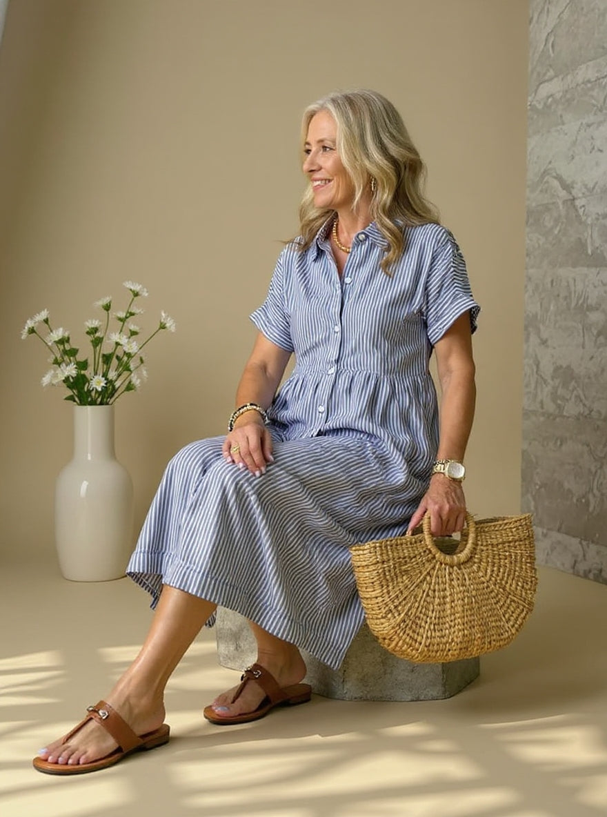 VUI Paris | Robe Rayée Élégante Claire