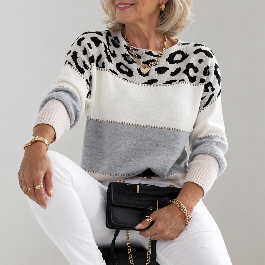 VUI Paris | Pull Maille Imprimé Léopard Margot