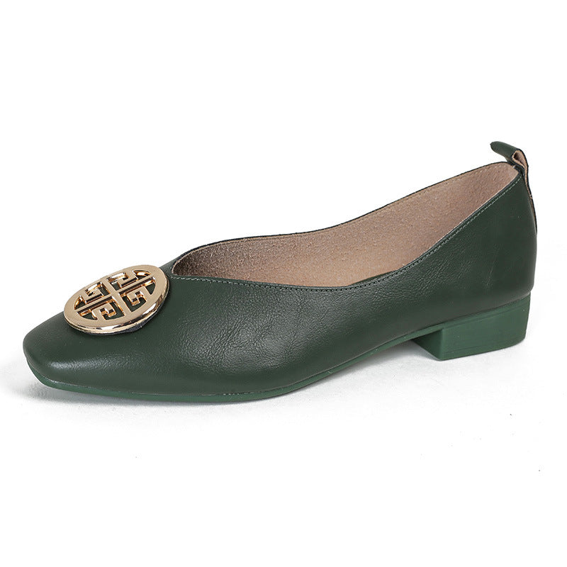 VUI Paris | Ballerines Cuir Bout Carré Brigitte